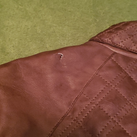 Brown Faux Leather Jacket - Picture 5 of 5